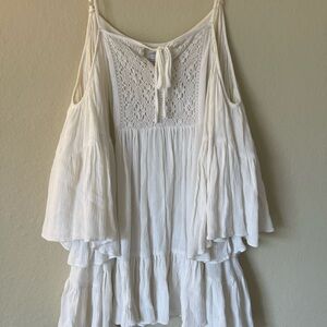 White Lace Detail Sleeveless Top